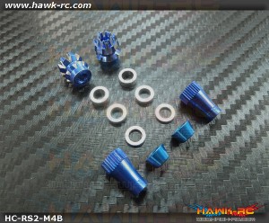 Hawk Creation Anti-Slip Stick Rocker End For JR XG8,11,14 (M4, Blue)